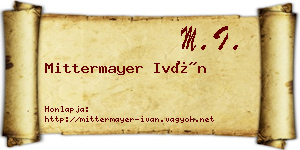 Mittermayer Iván névjegykártya